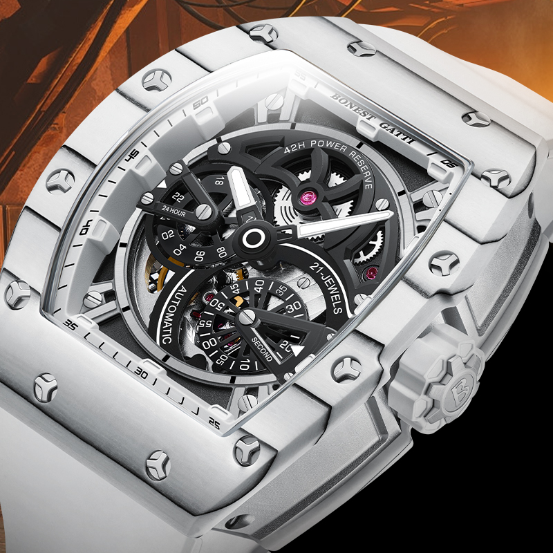 Rubber Strap Diver - Zegarek męski mechaniczny BONEST GATTI, koperta