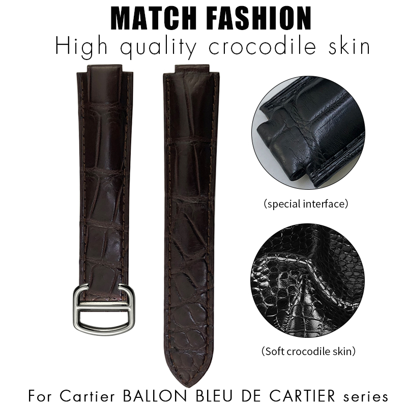 Cartier Watch Ballon Bleu - Skóra krokodyla pasek do zegarka BALLON