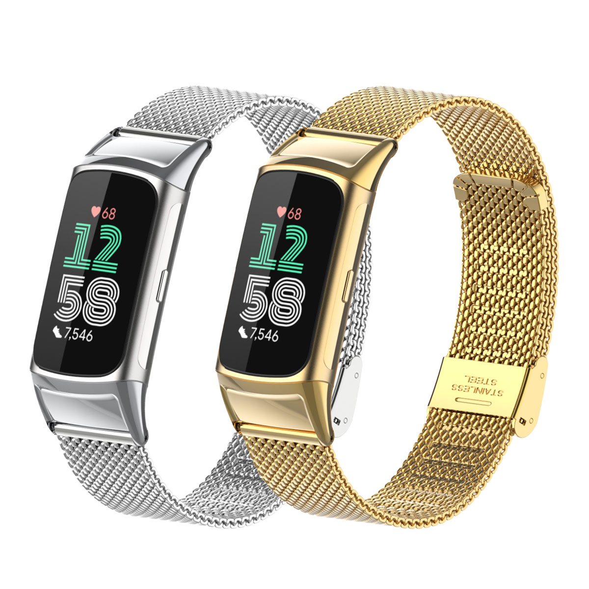 Mesh Strap Metal - Pasuje do Fitbit Charge 5/6, pasek