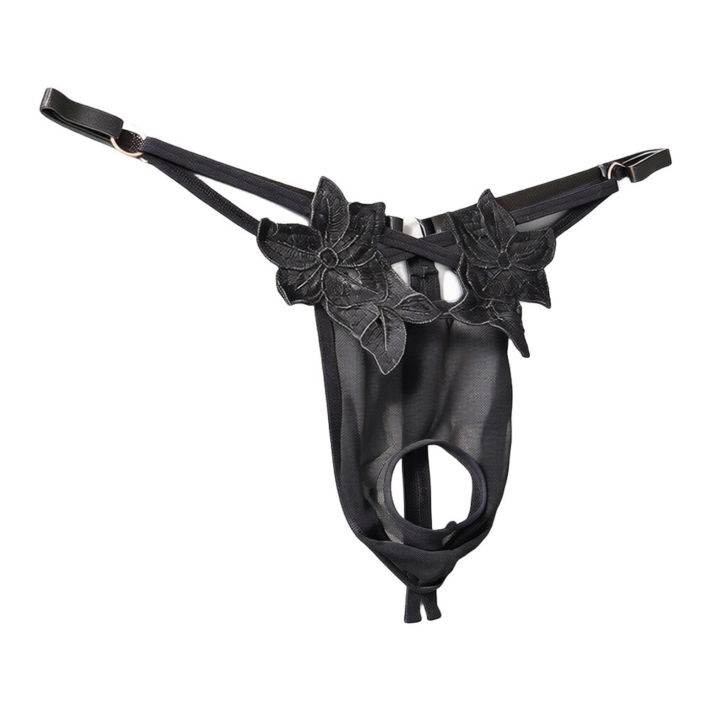 Mesh Strap Metal - Męska bielizna typu G-string z koronką,