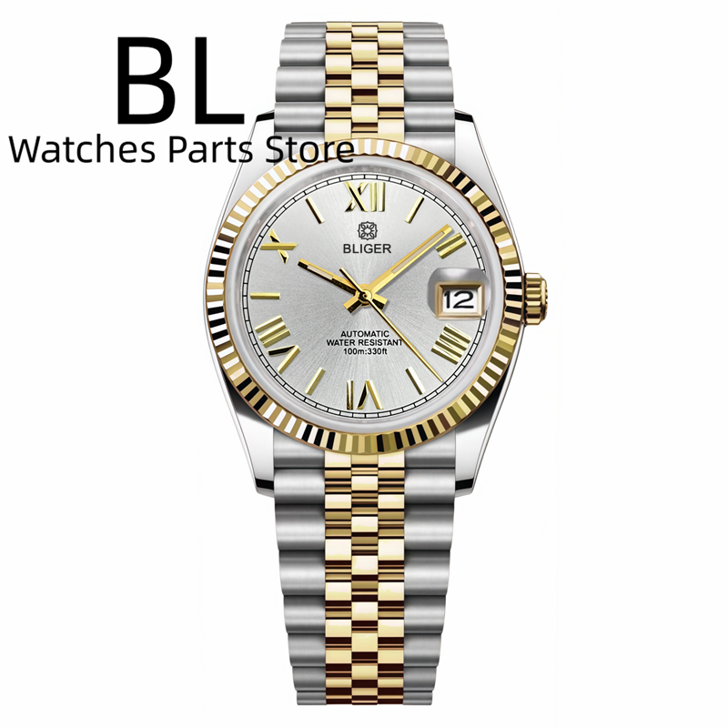 Rolex Watch Datejust - Zegarek BLIGER 36mm/39mm dwukolorowy złoty NH35